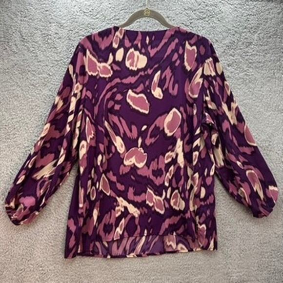 Belle by Kim Gravel Medium Purple Flowy Top Summer Beach Pool Casual Vacation - Picture 7 of 10